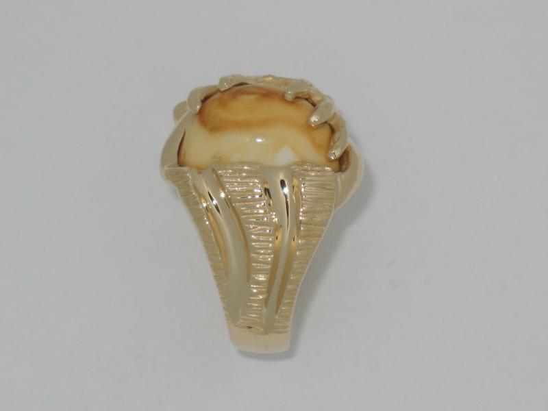 14K Yellow Gold Elk Tooth Ring
