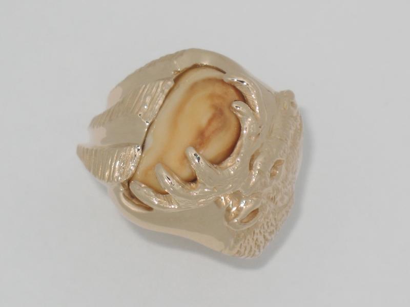 14K Yellow Gold Elk Tooth Ring