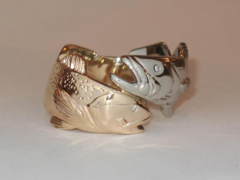 14K Gold-White Gold Sea Trout Ring
