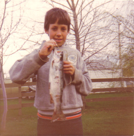 Young Paul with rainbow trout